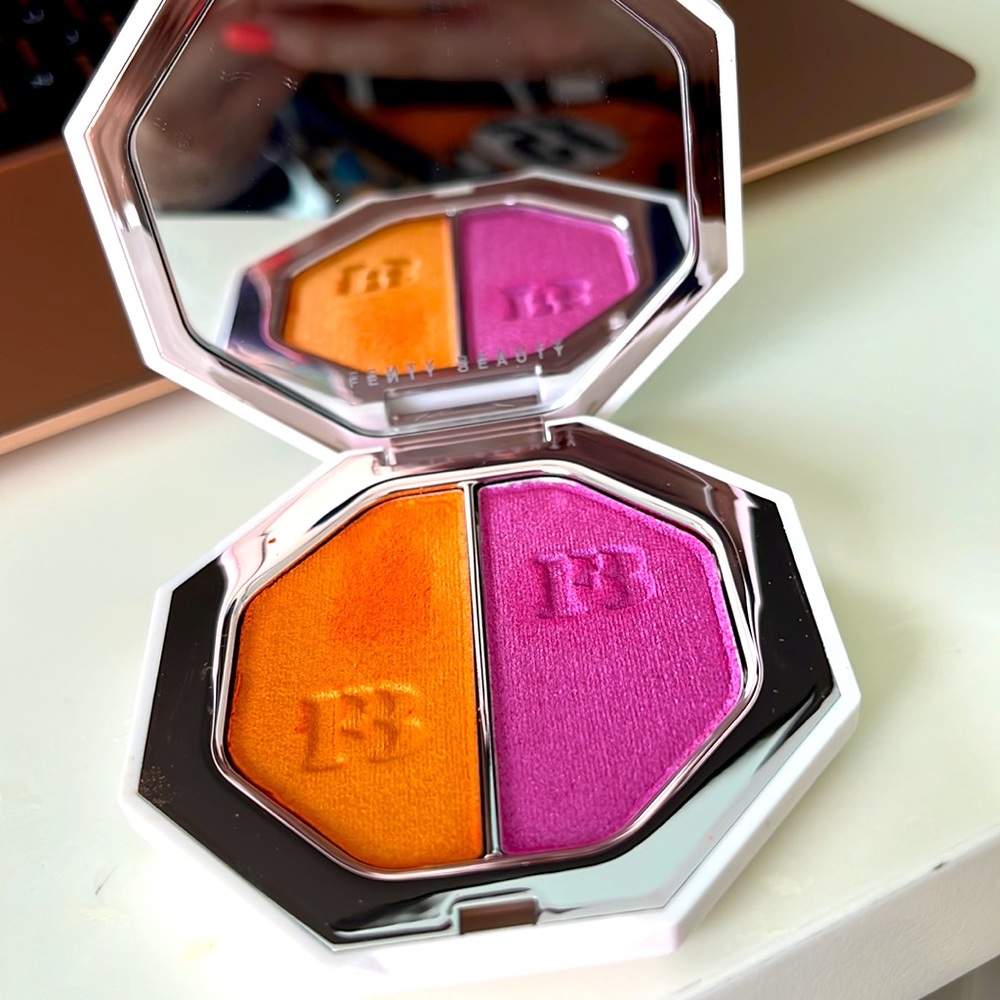 fenty beauty kilowatt foil highlighter • tangerine 🍊 blush